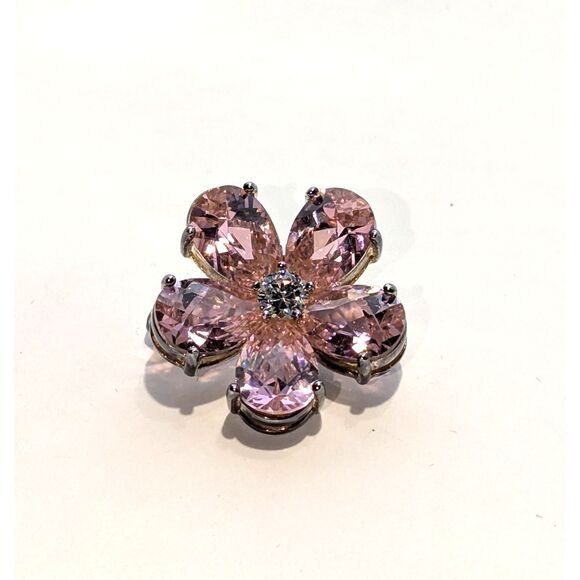 Glass Pink Flower Scatter Pin Brooch - Picture 10 of 12